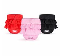 Reusable Goat Nappy Diaper Skirt for Female Goats, Washable Pet Period Pants with Tail Hole Design, Adjustable Waist Nappy for Baby Goat and Small Animals(SET03,XS)