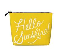 Reusable Goodlooking Hello Sunshine Print Cosmetic Makeup Bag - Travel Toiletry Organizer, Multi-Use Pouch for Women's Daily Storage