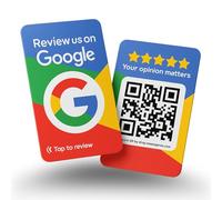 Reusable Google Review Pack - 10 Cards - QR & NFC Tap Card - Boost Reviews - Set Up at Home | by MESSAGENES