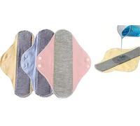 Reusable Graphene Incontinence Pads, Leak-Proof & Waterproof Washable Incontinence Pads, Reusable Sanitary Pad for Elderly Women, Dry, Breathable, Random Color (3PCS)