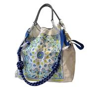 Reusable Grocery Bag, Nylon Grocery Tote Bag,Large Capacity Grocery Tote Nylon Bag | Fine Embroidery Tote Shopping Bag, Suitable for Daily Life for Shopping, Cashew Flower, Se référer à la description