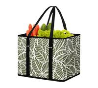Reusable Grocery Bags,Foldable Grocery Bag with Handle for Clothes - Heavy Duty Storage Pouch with Box Shape To Stand Up for Beach Days Picnics Family Trips Camping