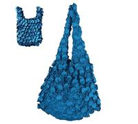 Reusable Grocery Bags - Foldable Washable Tote with Storage Pouch, Durable Carry Bag | Eco Friendly Grocery Bags for Everyday Travel, Travel, Blue, Se référer au descriptif