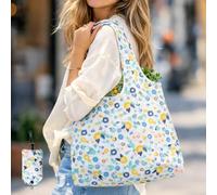 Reusable Grocery Bags,Large Foldable Shopping Tote,Washable Heavy Duty Lightweight Carry Bag for Daily Errands Travel Storage