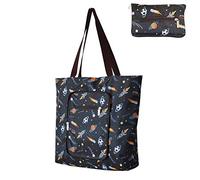 Reusable Grocery Bags, Large Shopping Tote Bags With Zipper Closure Foldable Into Attached Pouch, Daily Bags Sturdy Oxford Fabric, Washable And Waterproof With Pocket For Working Traveling（planet）