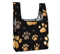 Reusable Grocery BagsDog Paw Print Foldable Totes Shopping Bag Multifunctional Washable Handle Bag Lightweight Portable Tote for Groceries Shopping Supermarket Kitchen Travel Work, Style, One Size