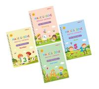 Reusable Grooved Handwriting Workbooks - Magic Pen Tracing Set, Toddler Letter Practice Book | Preschool Alphabet Drawing Copybook, Early Education Writing Pad for Kids Home Schooling Fun