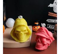 Reusable Halloween Decorations DIY Halloween Skeleton Series Aromatherapy Candle Gypsum Decorative Ornament Props (Yellow, 7. 5x7. 5x7. 3cm)