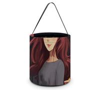 Reusable Halloween Tote Candy Bags A Girl Who Loves Cats Portable Snack Bag for Gifts Shopping
