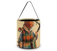 Reusable Halloween Tote Candy Bags Cartoon Scottish Bagpipe Portable Snack Bag for Gifts Shopping