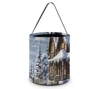 Reusable Halloween Tote Candy Bags Christmas Winter Happy Scene Portable Snack Bag for Gifts Shopping
