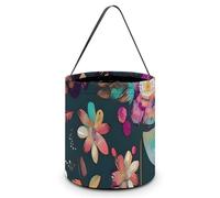 Reusable Halloween Tote Candy Bags Colorful Boho Floral Portable Snack Bag for Gifts Shopping