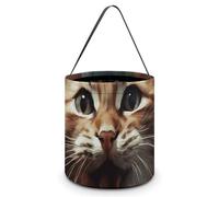 Reusable Halloween Tote Candy Bags Kitten Opens Its Mouth Portable Snack Bag for Gifts Shopping