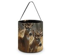 Reusable Halloween Tote Candy Bags Nature Wild Animal Deers Portable Snack Bag for Gifts Shopping