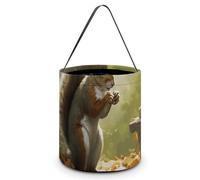 Reusable Halloween Tote Candy Bags Squirrel Eats Nuts Portable Snack Bag for Gifts Shopping
