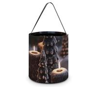 Reusable Halloween Tote Candy Bags There Is Snow on The Candle Portable Snack Bag for Gifts Shopping