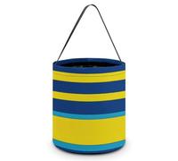 Reusable Halloween Tote Candy Bags Yellow And Blue Stripes Portable Snack Bag for Gifts Shopping