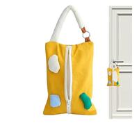 Reusable Handkerchief Box | Universal Handle Easy Refill Napkin Organizer | Storage Container with Tissue Packs,For Living Room, Kitchen, Car, Bedroom And Home Office