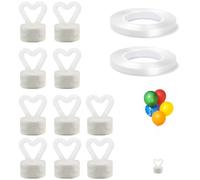 Reusable Heart Shaped Balloon Weights Set with Ribbon, 10 Pieces Magnetic Balloon Holders for Helium Balloons - Ideal for Birthday Party, Wedding, and Event Decorations