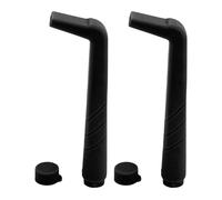 Reusable Hiccup Straw Set for Adults Kids - 2 Pack with Small Hole Flat Mouth Design, Food Grade Plastic, Compact Portable (Black)