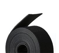 Reusable Hook & Loop Strong Grip Fastener Roll with Soft Touch Microfiber Velour 2" x 16' (2" Wide, 16 Feet Long) - Black