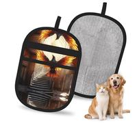 Reusable Hot bird transformation illustration Pet Hair Removal Glove | Stylish Full-Print Electrostatic Mitt for Dog & Cat Hair | Gentle Grooming & Furniture Cleaning Tool for Couch, Car, Bedding