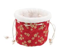Reusable Hot Water Bottle Cover, Cloth Floral Hand Warmer Sleeve | Refillable Design, No Need to Remove the Cover, Home or Yard Table Use, Red Floral Print