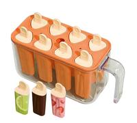 Reusable Ice Cream Moulds - 8 Reusable Cavities with Easy Release for Freezer Storage, Ice Cream Moulds with Sticks, for Yogurt, Juice, Home Appetizers