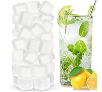 Reusable Ice Cubes for Drinks, 100 Pack Refreezable Plastic Ice Cubes BPA Free for Cocktails, Chills Drinks Without Diluting, Wine, Beer or Coffee Easy To Use