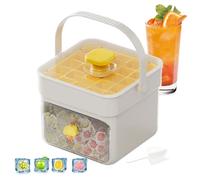 Reusable Ice Mold Set - Double Layer Covered Tray, Press Release Cube Design, Sturdy Kitchen Tool | Space Saving Storage, Quick Ice Making Convenience for Drinks Beverages