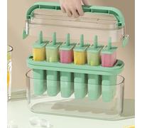 Reusable Ice Molds for Treats - 6-Cavity Compact Popsicle Maker with for Easy-Release Style Petpp Food-Safe Substance 23.4 X 7.7 X 12 Cm Green/Beige(Green)