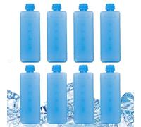 Reusable Ice Pack Set, Cooler Freezer Packs, 8pcs 15x10cm Extra Cold Gel Cooling Blocks with Long Lasting Freeze Performance, Ice Crystal Packs, Food Safe Cooler for Travel and Outdoor Use