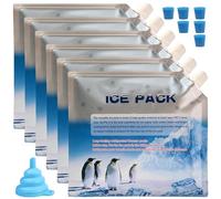 Reusable ice Packs for Coolers, Long Lasting Cooler ice Pack, 24 to 48 Hours of Cold Gel Ice Pack.Lunch Bag CoolerIt can Hold 1400-1600ml of (Blue 6 Piece Set)