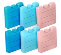 Reusable Ice Packs - Freezer Blocks 8cm mini Cooler Bags Assorted Colors RCoolest for Hours Powerful Chillers Lunch Box Travel Picnic and Outdoor Activities Ice Brick Picnic- 6pk