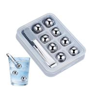 Reusable Ice Spheres Set - 8 Cooling Balls With Clamps, Ice Sphere For Freezer Easy Release, Cooling Spheres For Melting Coffee Beverages The