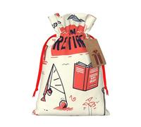 Reusable I'M-Retired-Retirement Burlap Drawstring Xmas Present Bags, Rustic Gift Wrap Bags For Holiday Party And Xmas Presents