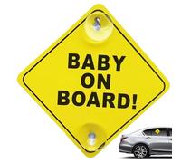 Reusable in Car Sticker - Window Cling with Double Suction Cup | Thickened PP Child-Safe Sign for Rear Safety Reminder Driving, Easy Installation and Removal, Accessory Parents Families