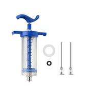 Reusable Industrial & Scientific Plastic Syringe with 2x 4inch/10cm 10Ga Blunt Tip Needle for Refilling Liquid Inks, Glue Applicator, Oil Dispensing, Measuring and Refilling, Pet Feeding (50ML)