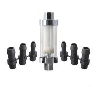 Reusable Inline Fuel Filter with Adaptors for 6mm, 8mm, 10mm Hoses Compatible with Various Fuels for Efficient Performance