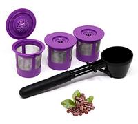 Reusable K Cups Coffee Filter Pod for Keurig 1.0 & 2.0 Machines - Coffee Scoop Funnel and 3 Pack K Cup Filters - Universal Refillable KCups - Fits K-Duo, K-Classic, K-Elite, K-Select, K-Cafe Brewers