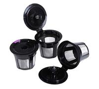 Reusable K Cups Coffee Filters Pod Capsules for Keurig 2.0 1.0 BPA Free 3pcs (Black)