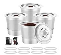 Reusable K Cups Compatible with Ninja Pods and Grounds Coffee Maker, Stainless Steel K Cup for Ninja Dual Brew CFP101 & Ninja Single-Serve PB051/PB041, Reusable Coffee Filter Pods Accessories (4 Pack)