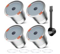 Reusable k Cups for keurig 2.0 1.0,Universal stainless steel Refillable k Cups Filter Use for Keurig all most of coffee Makers brewers(4pack)…