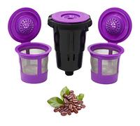 Reusable K Cups for Keurig K-Mini and K Mini Plus with Adapter by PureHQ | Keurig Mini Plus Refillable Kcups for Mini Keurig (3 Refillable Coffee Pods + Adapter)