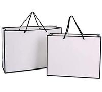 Reusable Kraft Paper Bags Blank Carrier Paper Bags Stylish Present Bag Handheld Pouch Gift Bag Goodies Bag Shopping Bag Tote Bag with Ribbon Handle for Party, Event, Christmas 10PCS 28x32x10CM