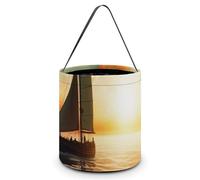 Reusable Large Capacity Boat on The Ocean Printed Halloween Hand-held Candy Bag Holiday Party Gift Storage Bag