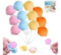 Reusable Large Lollipop-Shaped Ice Mold | DIY Creative IcePops for Summer - 12 Pack Mini Silicone Lollipop Ice Hockey Mold - for Summer, Popsicle Molds, Perfect for Kids Snacks & SummerParties