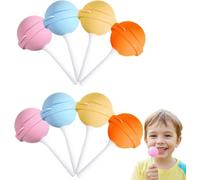 Reusable Large Lollipop-Shaped Ice Mold, Silicone Lollipop Ice Cream Maker, Lollipop Shape Ice Cream Silicone Mold, Portable Cute Homemade Popsicle Molds, DIY Popsicle Maker for Home Use (8PC)