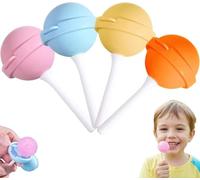 Reusable Large Lollipop-Shaped Ice Mold, Silicone Lollipop Ice Cream Maker, Lollipop Shape Ice Cream Silicone Mold, Portable Cute Homemade Popsicle Molds, DIY Popsicle Maker for Home Use (4PC)
