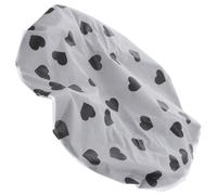 Reusable Large Shower Cap for Women with Satin Peva and Heart Print